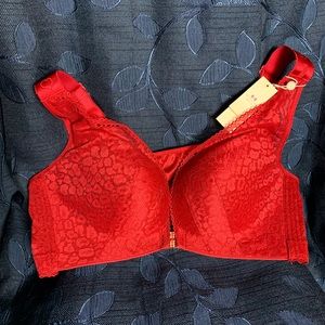 Red lace bra